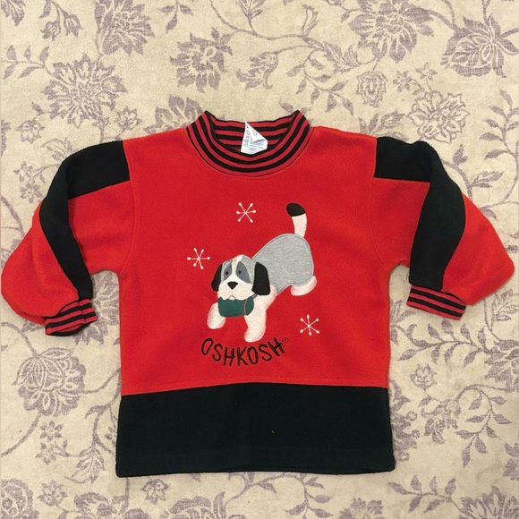 OshKosh B'gosh Other - Kids Vintage OshKosh B'gosh Red and Black Puppy Sweatshirt Size 3T